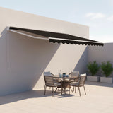 Outdoor Folding Arm Awning Retractable Sunshade Canopy Black 5.0m x 2.5m - Close-Up Angle