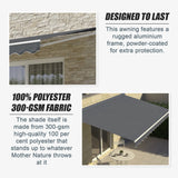 Outdoor Folding Arm Awning Retractable Sunshade Canopy Grey 4.0m x 3.0m