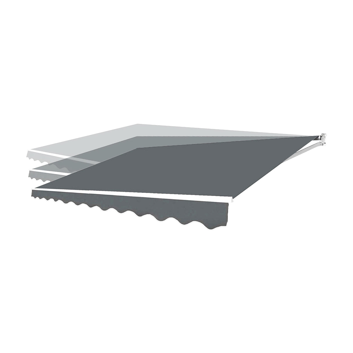 Outdoor Folding Arm Awning Retractable Sunshade Canopy Grey 4.0m x 3.0m
