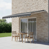 Outdoor Folding Arm Awning Retractable Sunshade Canopy Grey 4.0m x 3.0m - Close-Up Angle