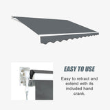 Outdoor Folding Arm Awning Retractable Sunshade Canopy Grey 4.0m x 3.0m - Extra Image