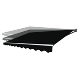 Outdoor Folding Arm Awning Retractable Sunshade Canopy Black 4.0m x 3.0m - Rear View