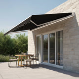 Outdoor Folding Arm Awning Retractable Sunshade Canopy Black 4.0m x 3.0m