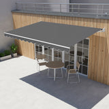 Outdoor Folding Arm Awning Retractable Sunshade Canopy Grey 5.0m x 3.0m