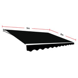 Outdoor Folding Arm Awning Retractable Sunshade Canopy Black 5.0m x 3.0m - Extra Image