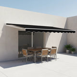 Outdoor Folding Arm Awning Retractable Sunshade Canopy Black 5.0m x 3.0m - Close-Up Angle