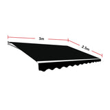 Motorised Outdoor Folding Arm Awning Retractable Sunshade Canopy Black 3.0m x 2.5m - Extra Image