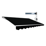 Motorised Outdoor Folding Arm Awning Retractable Sunshade Canopy Black 3.0m x 2.5m - Front View