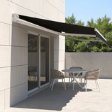 Motorised Outdoor Folding Arm Awning Retractable Sunshade Canopy Black 3.0m x 2.5m - Close-Up Angle