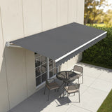 Motorised Outdoor Folding Arm Awning Retractable Sunshade Canopy Grey 4.0m x 2.5m
