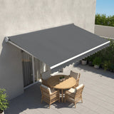 Motorised Outdoor Folding Arm Awning Retractable Sunshade Canopy Grey 4.0m x 2.5m