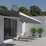 Motorised Outdoor Folding Arm Awning Retractable Sunshade Canopy Grey 4.0m x 3.0m