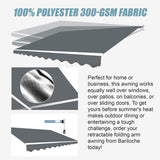 Motorised Outdoor Folding Arm Awning Retractable Sunshade Canopy Grey 5.0m x 2.5m