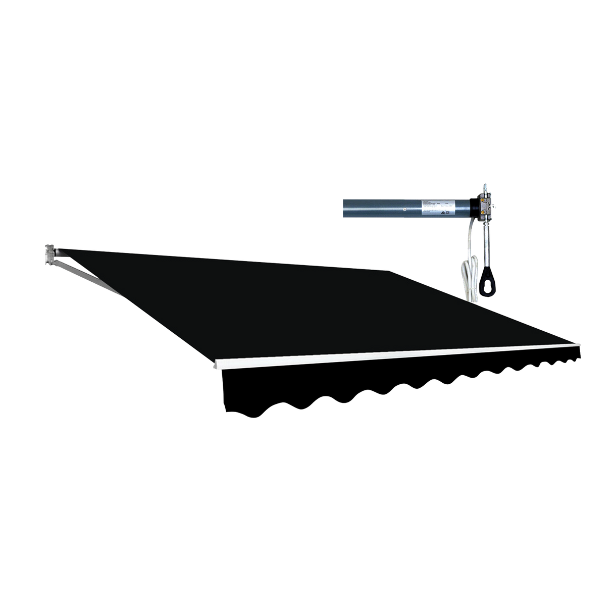 Motorised Outdoor Folding Arm Awning Retractable Sunshade Canopy Black 5.0m x 2.5m