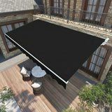 Motorised Outdoor Folding Arm Awning Retractable Sunshade Canopy Black 5.0m x 2.5m