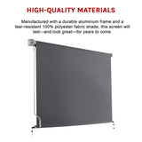 Retractable Straight Drop Roll Down Awning Garden Patio Screen 2.1X2.5M - Extra Image