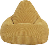 Jumbo Cord Beanbag Chair Cover Unfilled Large Bean Bag - Mustard - Top-Down View
