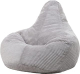 Jumbo Cord Beanbag Chair Cover Unfilled Large Bean Bag - Grey - Side View