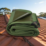 3x4M Army Heavy Duty Waterproof Canvas Tarp Tarpaulin Sun Blocked Dustproof - Side View