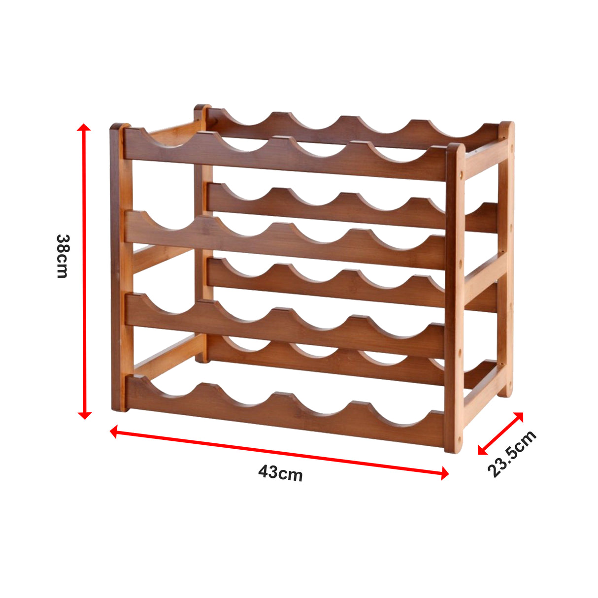 Bamboo Stackable Modular Freestanding Countertop Wine Shelf Rack