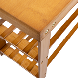 Bamboo Shoe Rack Wooden Bench Storage Organiser Cabinet Holder Stool - Extra Image