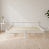 Double Wooden Bed Frame Home Furniture White - Side View