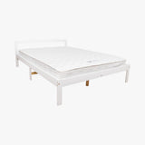 Double Wooden Bed Frame Home Furniture White