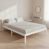 Double Wooden Bed Frame Home Furniture White - 45-Degree Angle