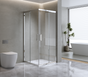 Adjustable 900x1000mm Double Sliding Door Glass Shower Screen in Chrome