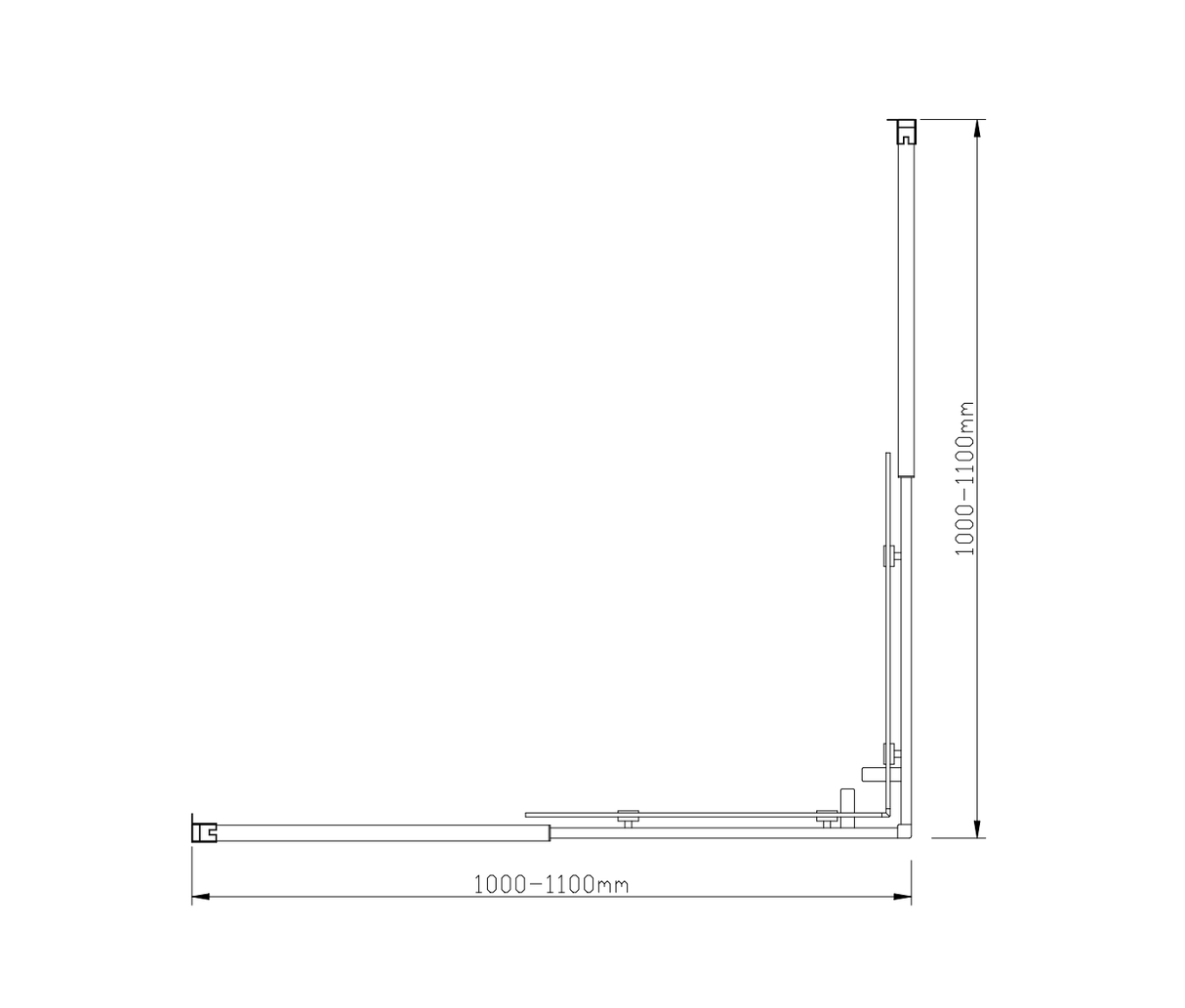Adjustable 1100x1100mm Double Sliding Door Glass Shower Screen in Chrome