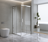 Adjustable 1100x1200mm Double Sliding Door Glass Shower Screen in Chrome
