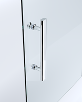 Adjustable 1000x1200mm Double Sliding Door Glass Shower Screen in Chrome - Front View