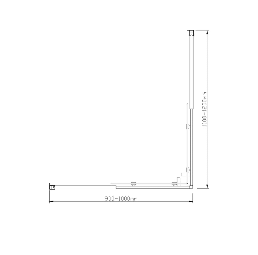 Adjustable 1000x1200mm Double Sliding Door Glass Shower Screen in Chrome