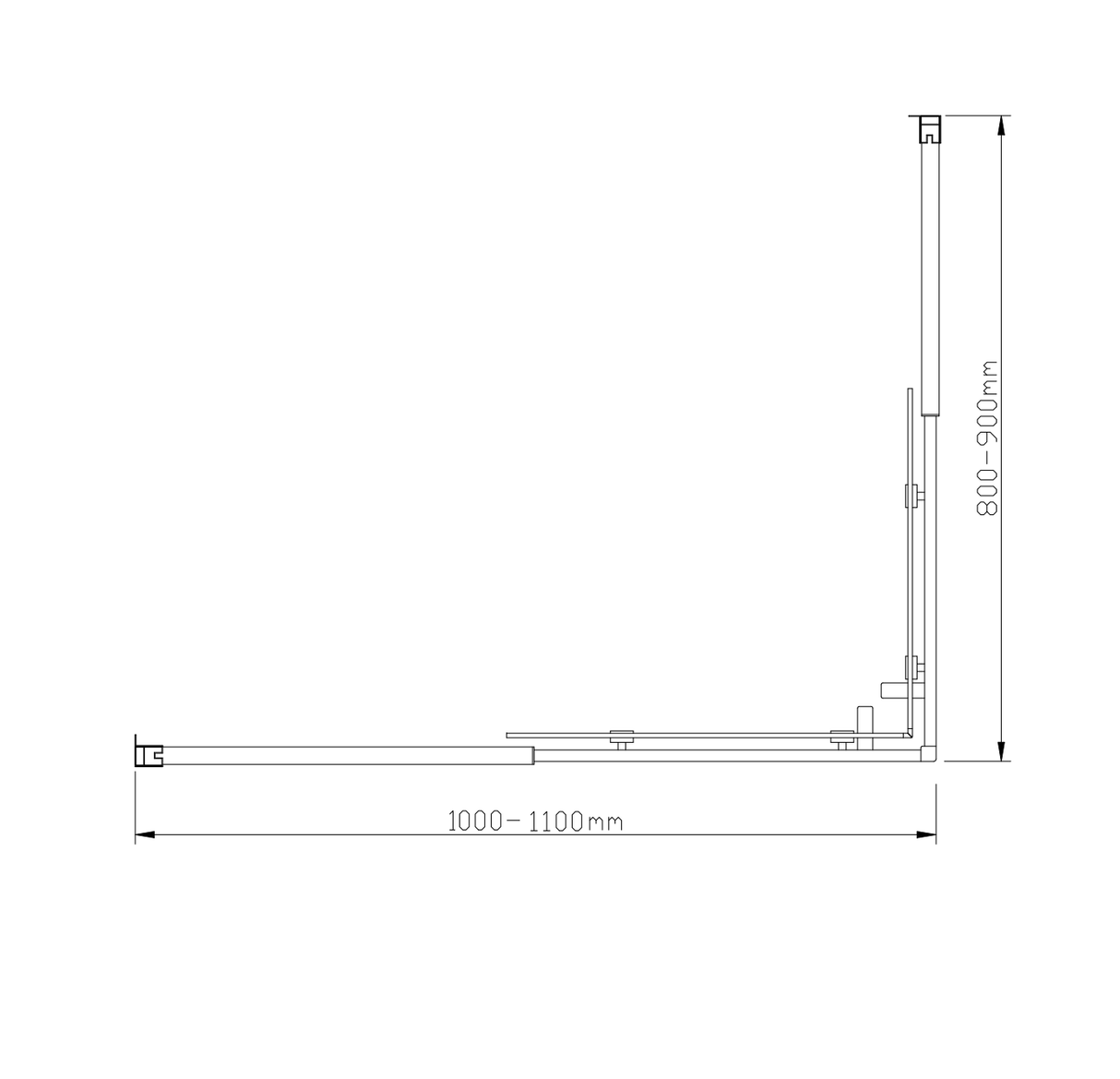 Adjustable 1100x900mm Double Sliding Door Glass Shower Screen in Chrome