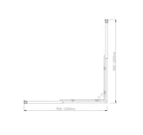 Adjustable 1000x1000mm Double Sliding Door Glass Shower Screen in Black - Rear View