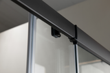Adjustable 1200x1200mm Double Sliding Door Glass Shower Screen in Black - Top-Down View