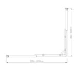 Adjustable 1200x900mm Double Sliding Door Glass Shower Screen in Black - Rear View