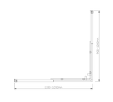 Adjustable 1200x1000mm Double Sliding Door Glass Shower Screen in Black