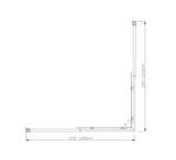 Adjustable 1200x1200mm Double Sliding Door Glass Shower Screen in Black - Rear View