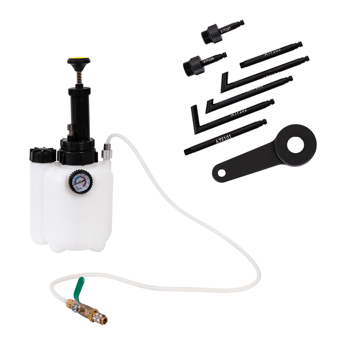 3L Transmission Oil Filling System Fluid Pump Manual Tool With 8pc ATF Adaptors