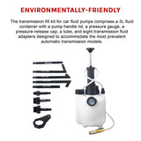 3L Transmission Oil Filling System Fluid Pump Manual Tool With 8pc ATF Adaptors - Low Angle