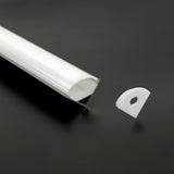 10 x 1M V-Style Aluminium LED Strip Light Channels for Cabinet Lighting - Close-Up Angle