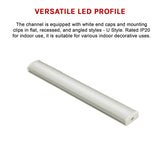 10 x 1M U-Style Aluminium LED Strip Light Channels for Cabinet Lighting