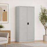 Two-Door Metal Cabinet Shelf Storage for Home Office Gym