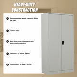 Two-Door Metal Cabinet Shelf Storage for Home Office Gym - Extra Image