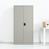 Two-Door Metal Cabinet Shelf Storage for Home Office Gym