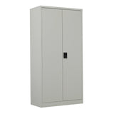 Two-Door Metal Cabinet Shelf Storage for Home Office Gym - Top-Down View