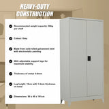 Two-Door Metal Cabinet Shelf Storage for Home Office Gym - Extra Image