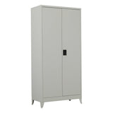Two-Door Metal Cabinet Shelf Storage for Home Office Gym - Top-Down View