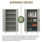 Two-Door Metal Cabinet Shelf Storage for Home Office Gym